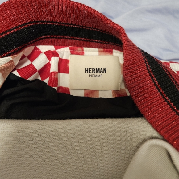 HERMAN MARKET Checkered Bomber Jacket with Embroidery - Picture 5 of 8